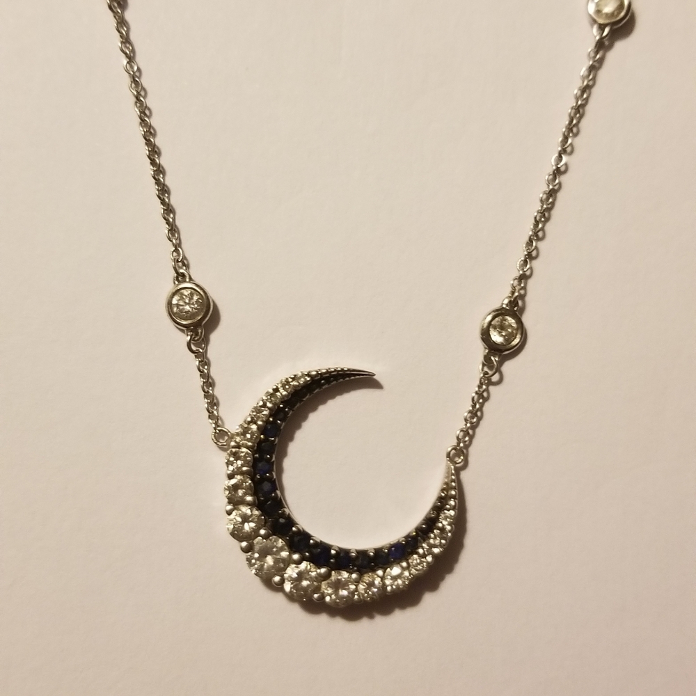 OOAK 14K DIAMOND/SAPPHIRE NECKLACE